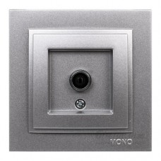 Розетка TV прохідна з екраном (11 dB) серії Despina (Mono Electric). Колір Срібло