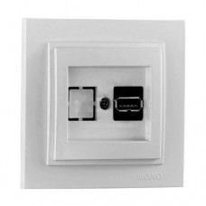 Розетка c USB-зарядкою (5В - 2.4А) серії Despina (Mono Electric). Колір Срібло