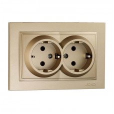 Розетка з заземленням подвійна серії Despina (Mono Electric). Колір Титан