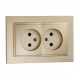Розетка без заземлення подвійна серії Despina (Mono Electric). Колір Титан
