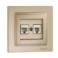 ⚡Розетка телефонная + компьютерная цифровая (RJ11 + RJ45 Cat3) серии Despina (Mono Electric). Цвет Титан ⚡Розетка телефонная + компьютерная цифровая (RJ11 + RJ45 Cat3) серии Despina (Mono Electric). Цвет Титан