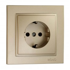 Розетка з заземленням одинарна серії Despina (Mono Electric). Колір Титан