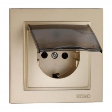 Розетка з заземленням і кришкою серії Despina (Mono Electric). Колір Титан