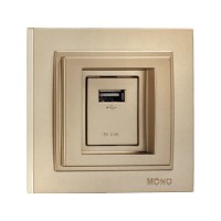 Розетка c USB-зарядкою (5В - 2.4А) серії Despina (Mono Electric). Колір Титан