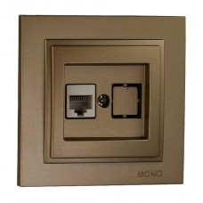 Розетка комп'ютерна (Rj45 Cat 6) серії Despina (Mono Electric). Колір Бронза