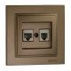 Розетка комп'ютерна подвійна (2xRj45 Cat 6) серії Despina (Mono Electric). Колір Бронза