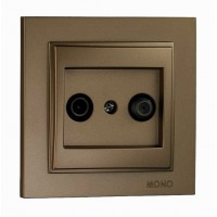 ⚡Розетка спутниковая проходная из серии Despina (Mono Electric). Цвет Бронза