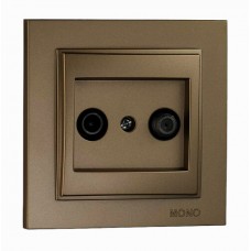 Розетка супутникова прохідна з серії Despina (Mono Electric). Колір Бронза
