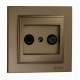 Розетка супутникова прохідна з серії Despina (Mono Electric). Колір Бронза