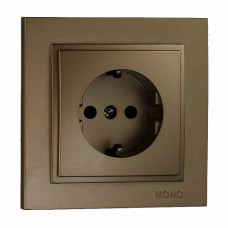 Розетка з заземленням одинарна серії Despina (Mono Electric). Колір Бронза