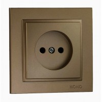 Розетка без заземлення серії Despina (Mono Electric). Колір Бронза