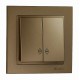Вимикач двоклавішний прохідний серії Despina (Mono Electric). Колір Бронза