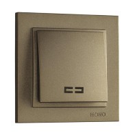 Вимикач одноклавішний з підсвічуванням серії Despina (Mono Electric). Колір Бронза Вимикач одноклавішний з підсвічуванням серії Despina (Mono Electric). Колір Бронза