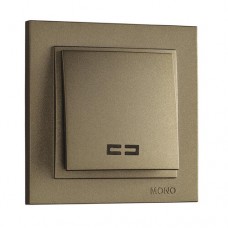 Вимикач одноклавішний з підсвічуванням серії Despina (Mono Electric). Колір Бронза