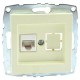 ⚡Механизм двойной компьютерной розетки с панелью + пустой механизм серии Despina (Mono Electric) Крем