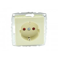⚡Механизм розетки с заземлением и защитой от детей 16А серии Despina (Mono Electric) Крем с панелью