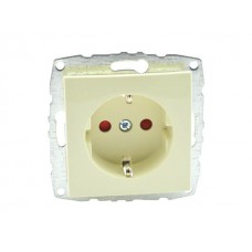 Механізм розетки з заземленням та захистом від дітей 16А серії Despina (Mono Electric) Кремовий з панелью