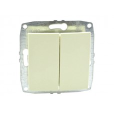 Механізм вимикача двухклавішного 10А серії Despina (Mono Electric) Кремовий з клавішею