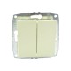 Механізм вимикача двухклавішного 10А серії Despina (Mono Electric) Кремовий з клавішею