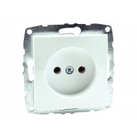 ⚡Механизм розетки без заземления 10А серии Despina (Mono Electric) Белый с панелью