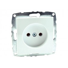 Механізм розетки без заземлення 10А серії Despina (Mono Electric) Білий з панелью