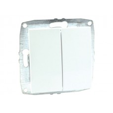 Механізм вимикача двухклавішного 10А серії Despina (Mono Electric) Білий з клавішею