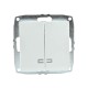 Механізм вимикача двухклавішного з підсвічуванням 10А серії Despina (Mono Electric) Білий з клавішею