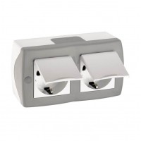 ⚡Розетка двойная с крышкой и заземлением серии Octans (Mono Electric). Цвет Серый