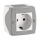 Розетка з заземленням серії Octans (Mono Electric). Колір Сірий