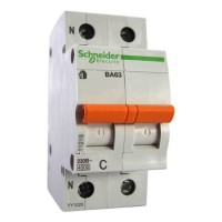 ⚡Автоматический выключатель Schneider ВА63 Домовой, 50А, 1 полюс + нейтраль, 11218 ⚡Автоматический выключатель Schneider ВА63 Домовой, 50А, 1 полюс + нейтраль, 11218