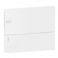 ⚡Щит вбудований Mini Pragma білі двері, 1 ряд, 18 модулів, Schneider Electric, Італія (MIP22118)