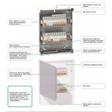 Щит навесной Mini Pragma дымчатые двери, 1 ряд, 4 модуля, Schneider Electric, Италия (MIP12104S)