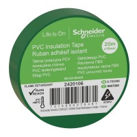 Ізолента Schneider Electric ПВХ 19мм/20м. Колір "Зелений" (2420106)