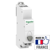 Кнопка управління на DIN-рейку Schneider Electric Acti 9 iPB, проста кнопка, 1NC, сіра