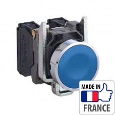 XB4BA61 Кнопка с пружинным возвратом Schneider Electric XB4-B, синяя, металл. основание, 1NO