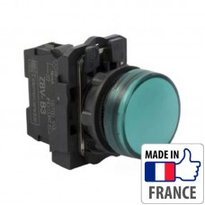 Кнопка с подсветкой Schneider Electric XB5-A, зеленый светодиод, пластик. основание, 1NO/1NC, 230-240В XB5AW33M5