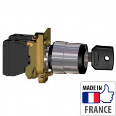 XB4BG21 Перемикач з ключем Schneider Electric XB4-B, 2 положення з фіксацією, метал. основа, 1NO