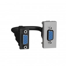 ⚡Розетка HD15 female (VGA) 1 модуль Unica New алюміній (NU343230)