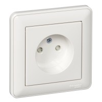 ⚡ Розетка без заземления со шторками W59 16А в сборе, слоновая кость (RS16-151-28)