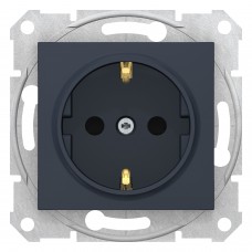 ⚡ Розетка с заземлением и защитными шторками Sedna Schneider Electric 16А графит (SDN3000170)