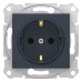 ⚡ Розетка с заземлением и защитными шторками Sedna Schneider Electric 16А графит (SDN3000170)