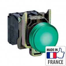 XB4BVB3 Cигнальна лампа з вбудованим світлодіодом Schneider Electric XB4-B, зелена, метал. основа, 24В