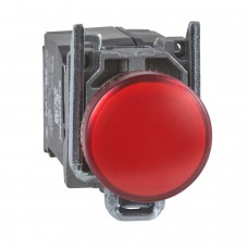 Сигнальная лампа со встроенным светодиодом Schneider Electric XB4-B, красная, металл. основание, 230-240В (XB4BVM4)