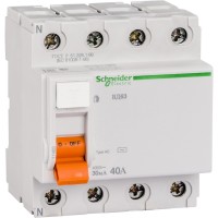⚡Диференційний вимикач навантаження (ПЗВ) Schneider Electric ВД63 Домовий, 40A, 30мА, 4P (11463)