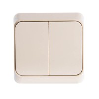 Вимикач двоклавішний Prima Кремовий WDE001150