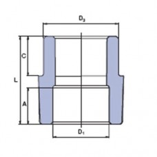 PP-R Муфта переходная ВН 50x32мм, Wavin Ekoplastik, SRE15032XX