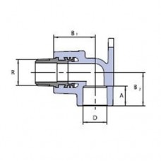 PP-R настінний кутник з металевою зовнішньою різьбою и креплением 1/2”x20мм, Wavin Ekoplastik, SNKE02020X