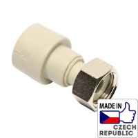 PP-R Переход с накидной гайкой с отверстием под пломбу для PP трубы 3/4”x25мм, Wavin Ekoplastik, SNAMD02525