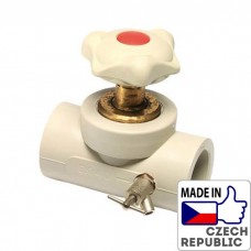 PP-R Проходной вентиль (правый) с выпускным клапаном под PP трубу 50мм, Wavin Ekoplastik, SVEV050PXX