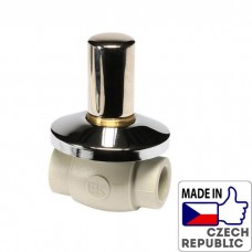 PP-R Шаровый кран под штукатурку с металлической крышкой под трубу 20мм, Wavin Ekoplastik, SVEKPLK020